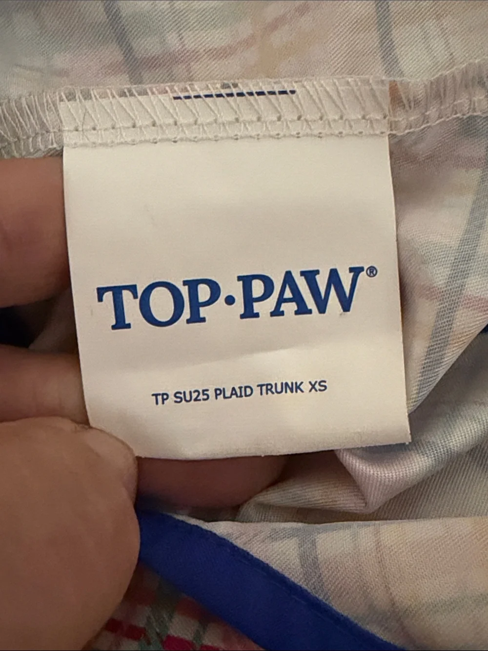 Top Paw Dog Plaid Swim Trunks Size XS